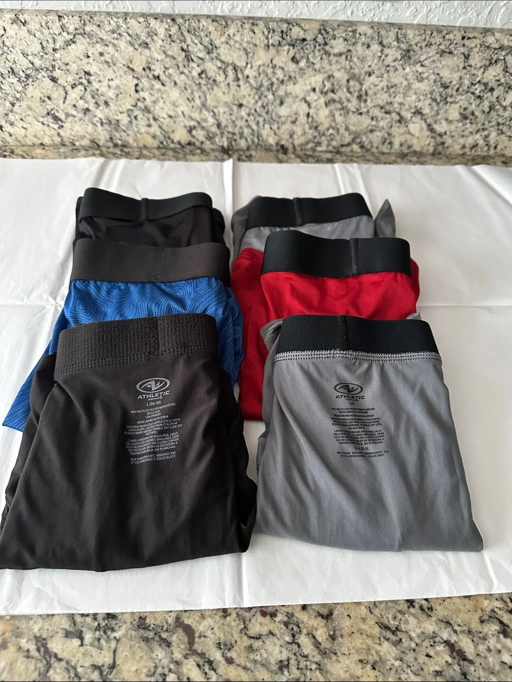 Athletic Works Men's Boxer Briefs Pack - Black, Blue, Red, Gray